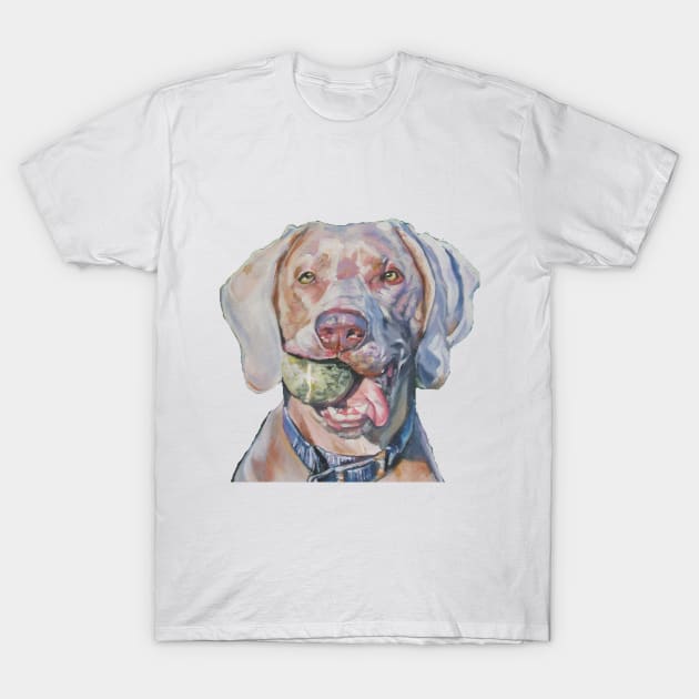 Weimaraner Fine Art Painting T-Shirt by LASHEPARD